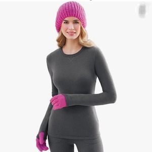 Cuddl Duds Comfortwear Long Sleeve Thumbhole Crew Top